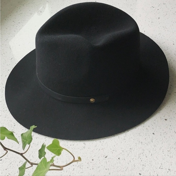 rag & bone Floppy Brim Fedora Wool Hat Black Medium - Picture 1 of 4